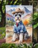 Schnauzer Cowboy Welcome Garden Flag Mailbox Flag Decorative Yard Flag Banner Outside Patio Artwork Yard Flower Beds, Garden Size, Multicolor