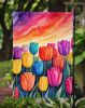 Tulips in Color Garden Flag Mailbox Flag Decorative Yard Flag Banner Outside Patio Artwork Yard Flower Beds, Garden Size, Multicolor