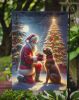 Chesapeake Bay Retriever and Santa Claus Garden Flag Mailbox Flag Decorative Yard Flag Banner Outside Patio Artwork Yard Flower Beds, Garden Size