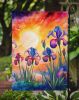 Iris in Color Garden Flag Mailbox Flag Decorative Yard Flag Banner Outside Patio Artwork Yard Flower Beds, Garden Size, Multicolor