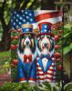 All American Bearded Collie Garden Flag Mailbox Flag Decorative Yard Flag Banner Outside Patio Artwork Yard Flower Beds, Garden Size, Multicolor