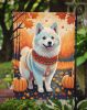 American Eskimo Fall Garden Flag Mailbox Flag Decorative Yard Flag Banner Outside Patio Artwork Yard Flower Beds, Garden Size, Multicolor