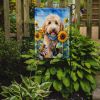 Goldendoodle in Sunflowers Garden Flag Mailbox Flag Decorative Yard Flag Banner Outside Patio Artwork Yard Flower Beds, Garden Size, Multicolor