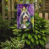 Bearded Collie King of Mardi Gras Garden Flag Mailbox Flag Decorative Yard Flag Banner Outside Patio Artwork Yard Flower Beds, Garden Size, Multicolor