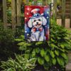 Bichon Frise Patriotic American Garden Flag Mailbox Flag Decorative Yard Flag Banner Outside Patio Artwork Yard Flower Beds, Garden Size, Multicolor