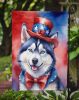 Siberian Husky Patriotic American Garden Flag Mailbox Flag Decorative Yard Flag Banner Outside Patio Artwork Yard Flower Beds, Garden Size, Multicolor