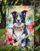 Border Collie Luau Garden Flag Mailbox Flag Decorative Yard Flag Banner Outside Patio Artwork Yard Flower Beds, Garden Size, Multicolor