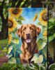 Chesapeake Bay Retriever in Sunflowers Garden Flag Mailbox Flag Decorative Yard Flag Banner Outside Patio Artwork Yard Flower Beds, Garden Size