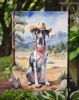 Great Dane Cowboy Welcome Garden Flag Mailbox Flag Decorative Yard Flag Banner Outside Patio Artwork Yard Flower Beds, Garden Size, Multicolor