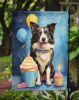Border Collie Happy Birthday Garden Flag Mailbox Flag Decorative Yard Flag Banner Outside Patio Artwork Yard Flower Beds, Garden Size, Multicolor