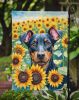 Manchester Terrier in Sunflowers Garden Flag Mailbox Flag Decorative Yard Flag Banner Outside Patio Artwork Yard Flower Beds, Garden Size, Multicolor
