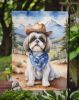 Shih Tzu Cowboy Welcome Garden Flag Mailbox Flag Decorative Yard Flag Banner Outside Patio Artwork Yard Flower Beds, Garden Size, Multicolor