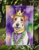 Fox Terrier King of Mardi Gras Garden Flag Mailbox Flag Decorative Yard Flag Banner Outside Patio Artwork Yard Flower Beds, Garden Size, Multicolor