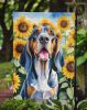 American English Coonhound in Sunflowers Garden Flag Mailbox Flag Decorative Yard Flag Banner Outside Patio Artwork Yard Flower Beds, Garden Size