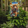 Bloodhound in Sunflowers Garden Flag Mailbox Flag Decorative Yard Flag Banner Outside Patio Artwork Yard Flower Beds, Garden Size, Multicolor