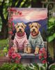 Wheaten Terrier Two Hearts Garden Flag Mailbox Flag Decorative Yard Flag Banner Outside Patio Artwork Yard Flower Beds, Garden Size, Multicolor