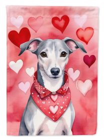 Whippet My Valentine Garden Flag Mailbox Flag Decorative Yard Flag Banner Outside Patio Artwork Yard Flower Beds, Garden Size, Multicolor