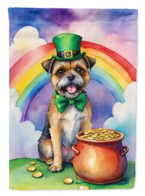 Border Terrier St Patrick's Day Garden Flag Mailbox Flag Decorative Yard Flag Banner Outside Patio Artwork Yard Flower Beds, Garden Size, Multicolor
