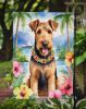 Airedale Terrier Luau Garden Flag Mailbox Flag Decorative Yard Flag Banner Outside Patio Artwork Yard Flower Beds, Garden Size, Multicolor
