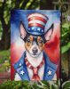 Rat Terrier Patriotic American Garden Flag Mailbox Flag Decorative Yard Flag Banner Outside Patio Artwork Yard Flower Beds, Garden Size, Multicolor