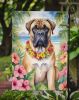 Bullmastiff Luau Garden Flag Mailbox Flag Decorative Yard Flag Banner Outside Patio Artwork Yard Flower Beds, Garden Size, Multicolor