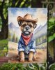 Border Terrier Cowboy Welcome Garden Flag Mailbox Flag Decorative Yard Flag Banner Outside Patio Artwork Yard Flower Beds, Garden Size, Multicolor