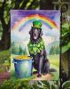 Flat-Coated Retriever St Patrick's Day Garden Flag Mailbox Flag Decorative Yard Flag Banner Outside Patio Artwork Yard Flower Beds, Garden Size