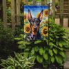 Doberman Pinscher in Sunflowers Garden Flag Mailbox Flag Decorative Yard Flag Banner Outside Patio Artwork Yard Flower Beds, Garden Size, Multicolor