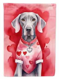 Weimaraner My Valentine Garden Flag Mailbox Flag Decorative Yard Flag Banner Outside Patio Artwork Yard Flower Beds, Garden Size, Multicolor