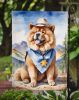 Chow Chow Cowboy Welcome Garden Flag Mailbox Flag Decorative Yard Flag Banner Outside Patio Artwork Yard Flower Beds, Garden Size, Multicolor