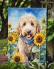 Goldendoodle in Sunflowers Garden Flag Mailbox Flag Decorative Yard Flag Banner Outside Patio Artwork Yard Flower Beds, Garden Size, Multicolor