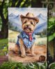 Norfolk Terrier Cowboy Welcome Garden Flag Mailbox Flag Decorative Yard Flag Banner Outside Patio Artwork Yard Flower Beds, Garden Size, Multicolor