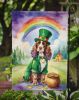 English Cocker Spaniel St Patrick's Day Garden Flag Mailbox Flag Decorative Yard Flag Banner Outside Patio Artwork Yard Flower Beds, Garden Size