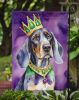Bluetick Coonhound King of Mardi Gras Garden Flag Mailbox Flag Decorative Yard Flag Banner Outside Patio Artwork Yard Flower Beds, Garden Size