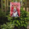 Fox Terrier My Valentine Garden Flag Mailbox Flag Decorative Yard Flag Banner Outside Patio Artwork Yard Flower Beds, Garden Size, Multicolor