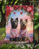 Skye Terrier Two Hearts Garden Flag Mailbox Flag Decorative Yard Flag Banner Outside Patio Artwork Yard Flower Beds, Garden Size, Multicolor