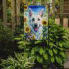 White German Shepherd in Sunflowers Garden Flag Mailbox Flag Decorative Yard Flag Banner Outside Patio Artwork Yard Flower Beds, Garden Size
