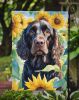 American Water Spaniel in Sunflowers Garden Flag Mailbox Flag Decorative Yard Flag Banner Outside Patio Artwork Yard Flower Beds, Garden Size