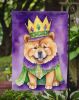 Chow Chow King of Mardi Gras Garden Flag Mailbox Flag Decorative Yard Flag Banner Outside Patio Artwork Yard Flower Beds, Garden Size, Multicolor