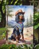 Gordon Setter Cowboy Welcome Garden Flag Mailbox Flag Decorative Yard Flag Banner Outside Patio Artwork Yard Flower Beds, Garden Size, Multicolor