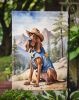 Bloodhound Cowboy Welcome Garden Flag Mailbox Flag Decorative Yard Flag Banner Outside Patio Artwork Yard Flower Beds, Garden Size, Multicolor