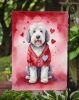 Old English Sheepdog My Valentine Garden Flag Mailbox Flag Decorative Yard Flag Banner Outside Patio Artwork Yard Flower Beds, Garden Size, Multicolor