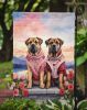Mastiff Two Hearts Garden Flag Mailbox Flag Decorative Yard Flag Banner Outside Patio Artwork Yard Flower Beds, Garden Size, Multicolor