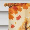 Golden Retriever Fall House Flag Large Porch Sleeve Pole Decorative Outside Yard Banner Artwork Wall Hanging, Polyester, House Size, Multicolor