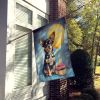 Black and Tan Chihuahua Happy Birthday House Flag Large Porch Sleeve Pole Decorative Outside Yard Banner Artwork Wall Hanging, Polyester, House Size