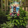 Miniature Pinscher Luau Garden Flag Mailbox Flag Decorative Yard Flag Banner Outside Patio Artwork Yard Flower Beds, Garden Size, Multicolor