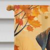 Border Terrier Fall House Flag Large Porch Sleeve Pole Decorative Outside Yard Banner Artwork Wall Hanging, Polyester, House Size, Multicolor