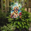 Golden Retriever Luau Garden Flag Mailbox Flag Decorative Yard Flag Banner Outside Patio Artwork Yard Flower Beds, Garden Size, Multicolor