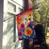 Dahlias in Color House Flag Large Porch Sleeve Pole Decorative Outside Yard Banner Artwork Wall Hanging, Polyester, House Size, Multicolor