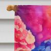 Hydrangeas in Color House Flag Large Porch Sleeve Pole Decorative Outside Yard Banner Artwork Wall Hanging, Polyester, House Size, Multicolor